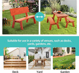 AVAWING Outdoor Convertible Wood Bench with Backrest, Patio Wood Convert a Bench - Photo 6