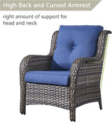 Rilyson Wicker Patio Furniture Set - 5 Piece Rattan Outdoor Sectional Conversation Sets with 2 Chairs - Photo 5