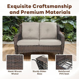 Belord Patio Furniture Set with Fire Pit Table, 8 Piece Wicker Outdoor Furniture Set - Photo 8