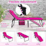 Goplus Folding Beach Lounge Chair w/Pillow for Patio Backyard Park Indoor and Outdoor - Photo 4