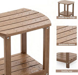 Adirondack Small Outdoor Side Table - Weatherproof HDPE Patio End Table with 2-Tier Storage for Firepit, Balcony, Garden - Photo 4