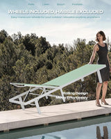 Aluminum Outdoor Lounge Chairs Set of 2 - Photo 3