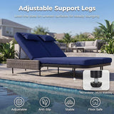 NICESOUL Double Chaise Lounge Outdoor, 51.2" Wide 2-Person Daybed with Independent Recline - Photo 8