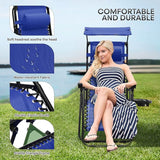 Athena Collection Patio Chairs Set of 2 Reclining Lounge Chair with Cup Holder and Pillow Fabric Camping Chairs with - Photo 8