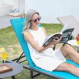 Aluminum Chaise Lounge Chair Outdoor, Foldable Patio Lounge Chair 2 Sets with Table Assemble-Free - Photo 3