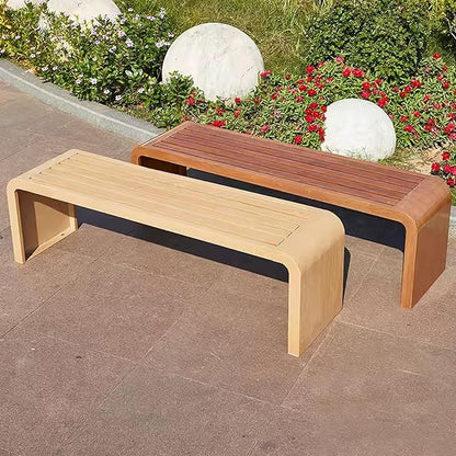 Outdoor Benches Weatherproof, Metal Garden Benches, Outdoor Garden Bench, Bottom Steel Pipe Reinforcement, Versatile Use(Brown,100cm)