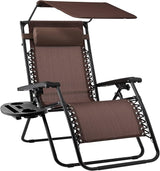 Best Choice Products Folding Zero Gravity Outdoor Recliner Patio Lounge Chair w/Adjustable Canopy Shade, Headrest - Photo 1