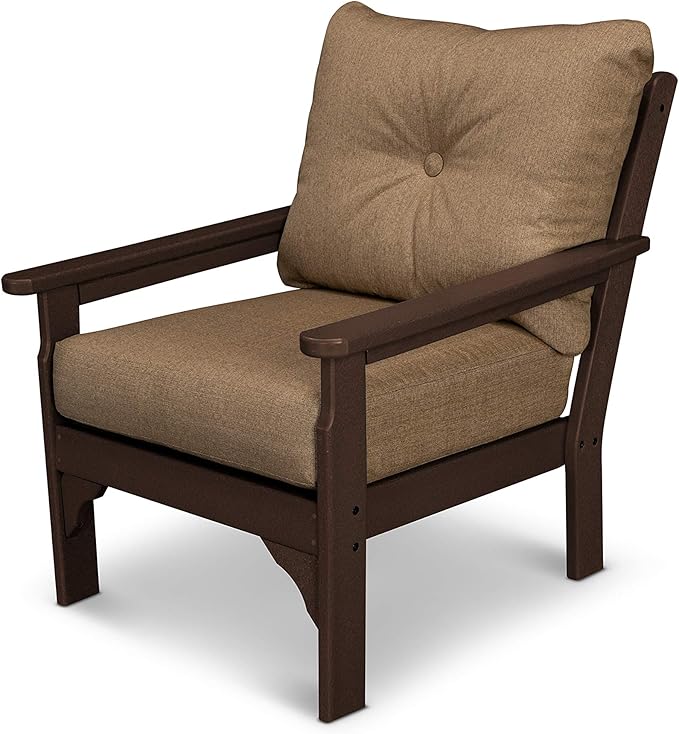 POLYWOOD® Vineyard Deep Seating Chair in Mahogany/Sesame - Photo 1