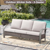 Belord 5-Piece Outdoor Patio Furniture Set All-Weather Wicker Couch with Swivel Rocker Outdoor Chairs and - Photo 7
