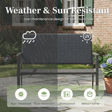 AECOJOY Outdoor Garden Bench, Weatherproof Wicker Outside Benches Clearance - Photo 4