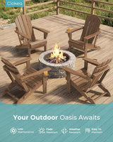 Ciokea Folding Adirondack Chair 6 Pack, Patio Adirondack Chair Weather Resistant, Plastic Fire Pit Chair with Cup Holder - Photo 7