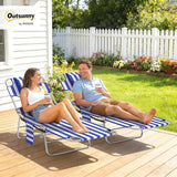 Outsunny Chaise Lounge Chair Outdoor Set of 2 with Face Arm Hole - Photo 2
