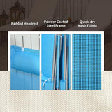 Outsunny 2 Piece Folding Chaise Lounge Chairs, Pool Sun Tanning Chairs with Reclining Back, Breathable Mesh Seat - Photo 6