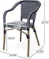 Christopher Knight Home Cecil Bistro Chairs, Black + White + Wood Print - Photo 3