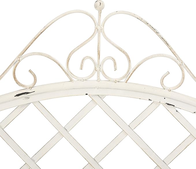 Safavieh PAT5017A Collection Adina Antique White Wrought Iron 51.25" Outdoor Garden Bench - Photo 8