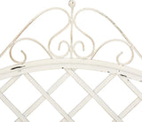Safavieh PAT5017A Collection Adina Antique White Wrought Iron 51.25" Outdoor Garden Bench - Photo 8