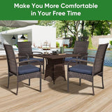 Outdoor Wicker Patio Dining Chairs with Padded Cushions Set of 4: Porch Rattan Chairs Club Chairs with High Back and - Photo 2