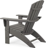 POLYWOOD Nautical 3-Piece Curveback Adirondack Chair Set with Side Table - Photo 2