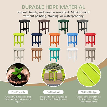 WestinTrends Dylan Adirondack Round Outdoor Side Table, Lime