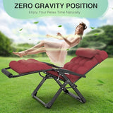 Suteck Oversized Zero Gravity Chair, 29In XL Lounge Chair w/Removable Cushion&Headrest - Photo 6