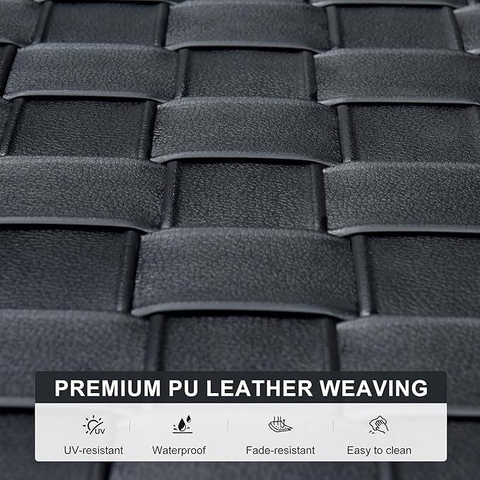 PURPLE LEAF Patio Lounge Chair Modern Outdoor PU Leather Style Chaise Lounge 1 Piece with Side Table Adjustable - Photo 4