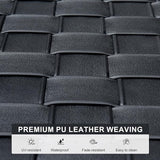 PURPLE LEAF Patio Lounge Chair Modern Outdoor PU Leather Style Chaise Lounge 1 Piece with Side Table Adjustable - Photo 4