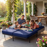 BULEXYARD 51.2" Double Chaise Lounge Outdoor, 2-Person PE Wicker Patio Daybed with Dual 5-Position Adjustable Backrest - Photo 3
