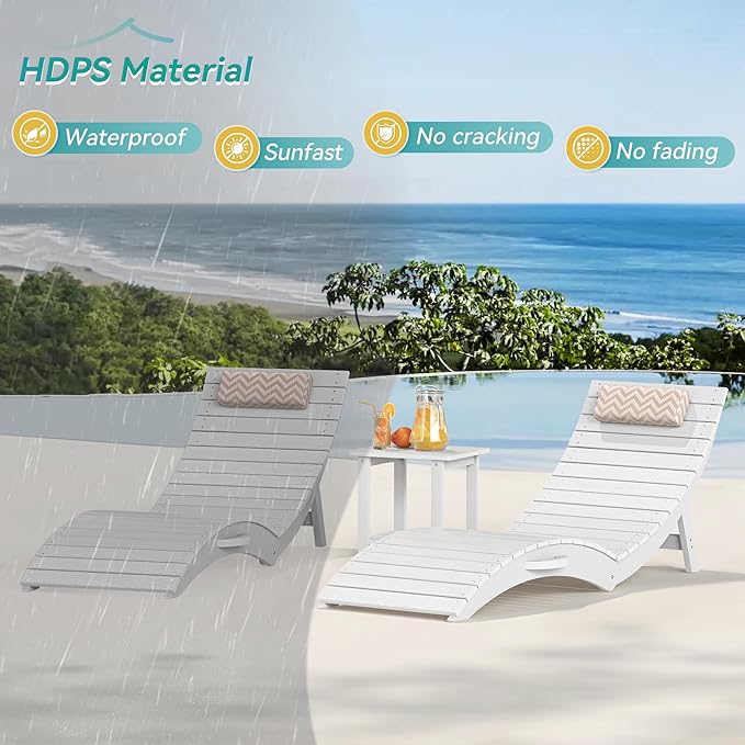 Folding Pool Lounge Chairs Set of 4 - Photo 5