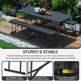 6 Foot Folding Bench, Portable Plastic Folding Bench Seat, Foldable Seat for Indoor Outdoor Picnic Camping Dining - Photo 3