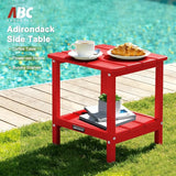 Outdoor Side Table HDPE Small Outdoor End Table Patio Side Tables Square for Backyard Pool Porch Balcony Double Layer - Photo 4