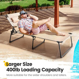 KING BIRD Tanning Chair with Face Hole, 5-Position Folding Outdoor Beach Lounge Chair for Sunbathing - Photo 6