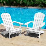 YEFU Adirondack Chairs Set of 2 Plastic Weather Resistant, Outdoor Chairs 5 Steps Easy Installation, Like Real Wood - Photo 1