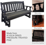 Amish Casual Heavy Duty 800 Lb Mission Pressure Treated Porch Glider (4 Foot, Semi-Solid Black Stain) - Photo 6