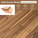 Acacia Wood 4pc Outdoor Sectional Sofa Set with Cushions and Slatted Design - Modern Patio - Photo 6
