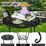 25 Inch High Patio Side Table, 18 Inch Wide Round Metal Side Table - Photo 3