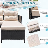 Greesum 3 Piece Patio Furniture Set Outdoor Wicker Rattan Sectional Sofa with Cushions & Coffee Table for Yard, Garden - Photo 6
