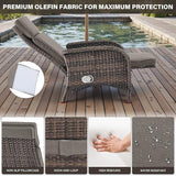 Belord 7 Piece Wicker Patio Furniture Set - 4 Adjustable Outdoor Recliner Chairs with 3 Side Table Patio Conversation - Photo 7