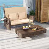 Tangkula Patio Rattan Daybed with 4-Level Adjustable Backrest - Photo 4