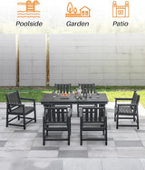 Patio Dining Chair Set of 2, HDPE Outdoor Dining Chair, Ergonomic HDPE Dining Chairs with Deep Seating - Photo 7