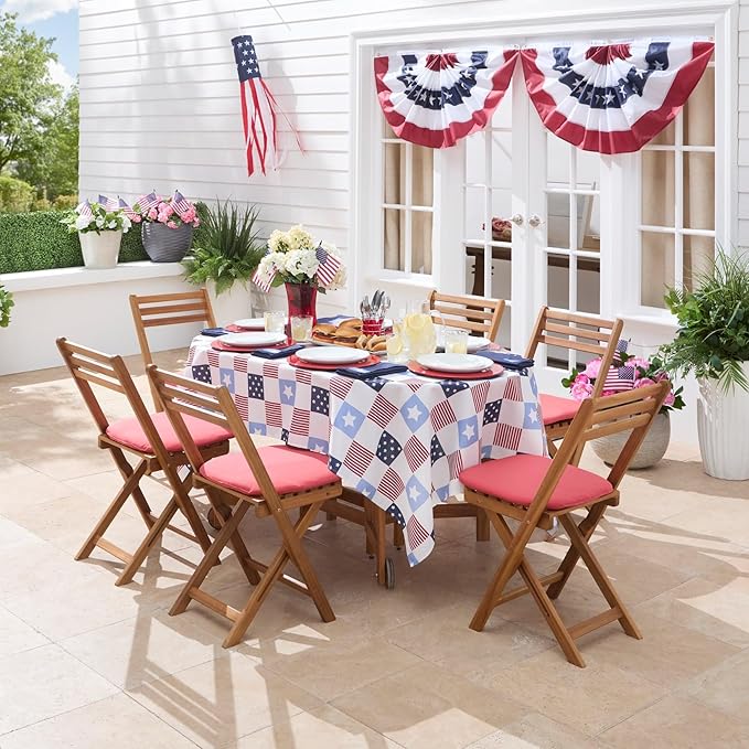 BrylaneHome Indoor/Outdoor Chair Pads (Set of 4) - 16" L x 15.6" W - Water, Stain & Fade Resistant - Daelyn Cherry - Photo 4