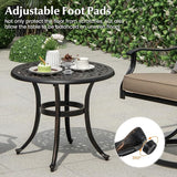 Giantex Patio Bistro Table, 24” Cast Aluminum Round Side Table, Outdoor Coffee Table for Porch, Pool, Backyard, Garden - Photo 5