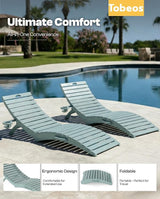 Pre-Assembled Folding in-Pool Lounge Chair, HDPE Outdoor Chaise Lounge with Cup Holder, Pool Lounge Chair for Poolside - Photo 7