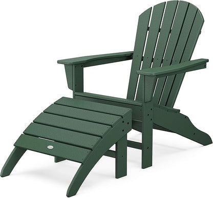 POLYWOOD South Beach 2-Piece Adirondack Chair Set with Ottoman
