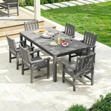 Stoog All-Weather Patio Dining Sets, 7 Pieces Patio Dining Table with Umbrella Hole - Photo 9