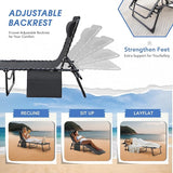 Flamaker Face Down Chaise Lounge Chair 5-Position Adjustable Sunbathing, Foldable Tanning Chair with Face& Arm Holes - Photo 5