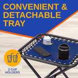 SereneLife Outdoor Zero Gravity Lounge Chair Set with Table – 2 Adjustable Recliners with Cup Holders, Headrest - Photo 4