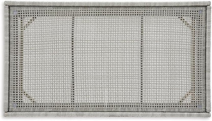 Signature Design by Ashley Seton Creek Casual Resin Wicker Outdoor Coffee Table with Tempered Glass Tabletop, Light Gray & Light Brown