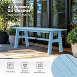 47inch Outdoor Bench Garden Bench HDPE Porch Bench w/Metal Legs, Poly Lumber Patio Bench - Photo 4