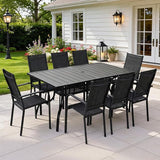 Patio Chairs Set of 8, Outdoor Dining Chairs High Back, All-Weather Padded Textilene Chair for Lawn Porch Garden - Photo 2