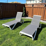 Domi Outdoor Chaise Lounges, Adjustable Aluminum Patio Lounges - Photo 5